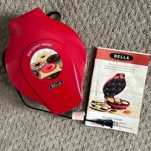 Bella Mini Donut Maker. Instruction Manual/Recipe book included.